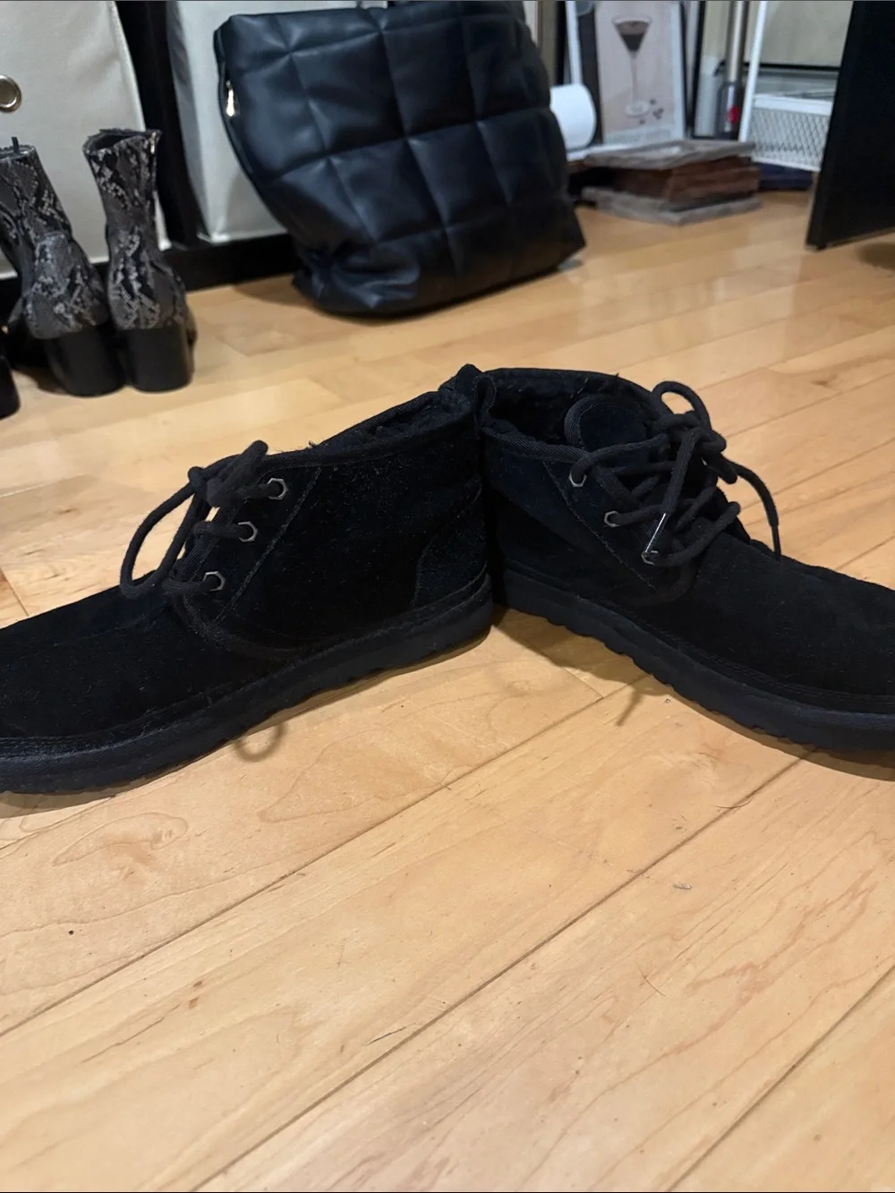 UGG Black Suede Lace-Up Chukka Boots